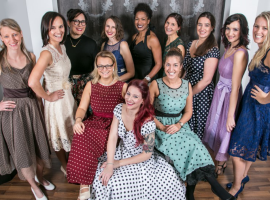 Die zahlreich erschienen Unternehmerinnen aus ganz Kärnten hatten allesamt Spaß beim Shooting für den neuen Trend „Miet ein Kleid“ der Klagenfurter Kunststätte.